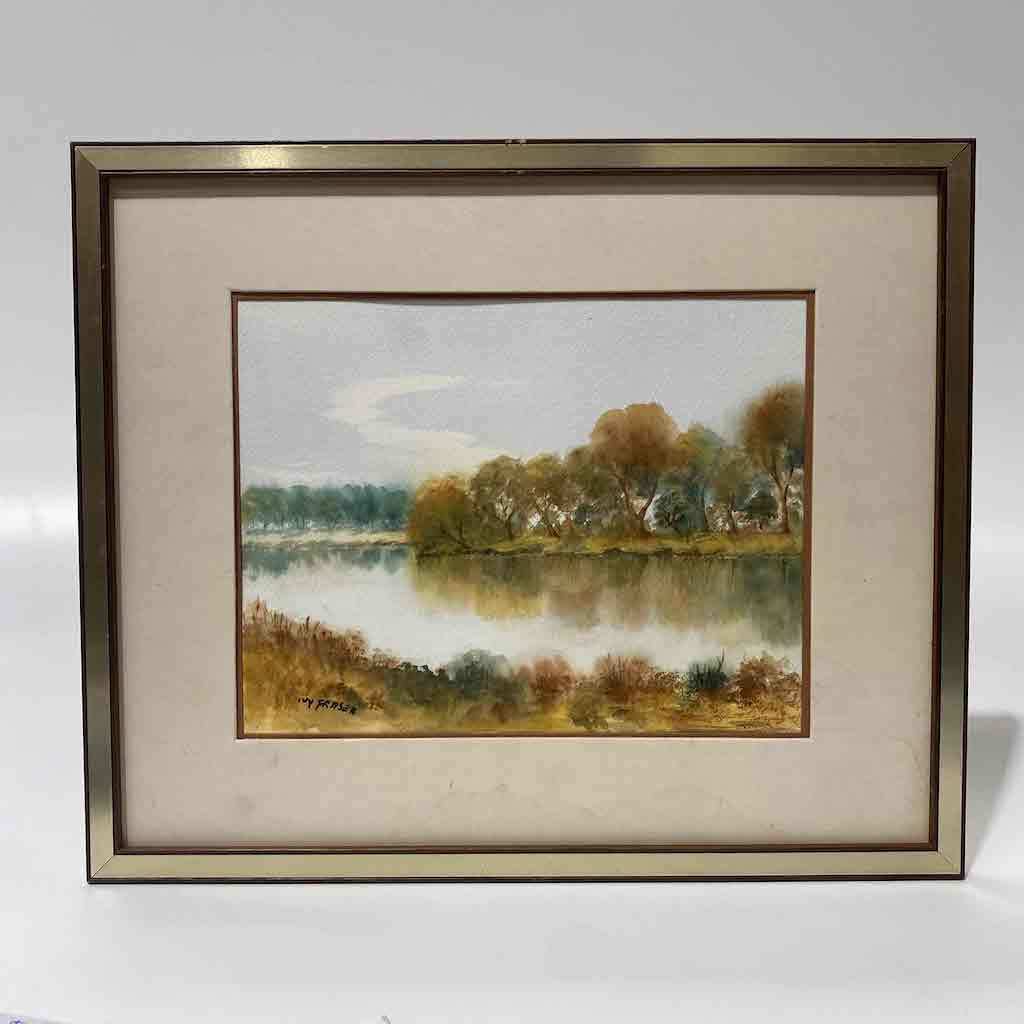 ARTWORK, Landscape Watercolour Lake 39cm x 33cm